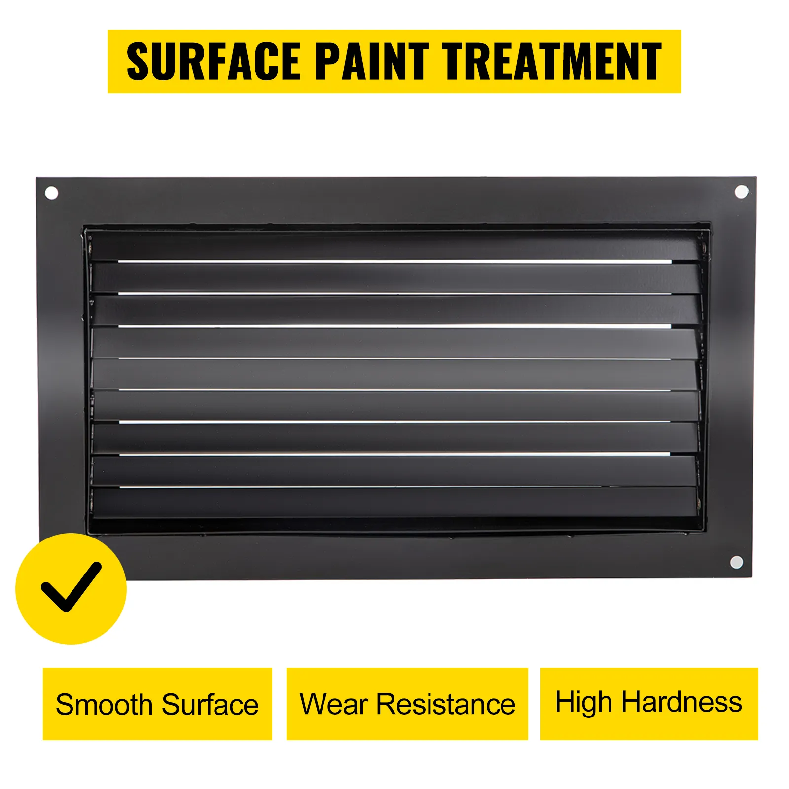 VEVOR foundation flood vent with smooth, wear-resistant black surface.