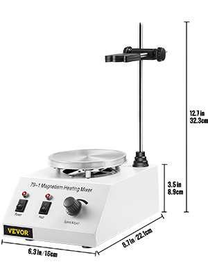 VEVOR magnetic stirrer hot plate with adjustable pole and control knobs.