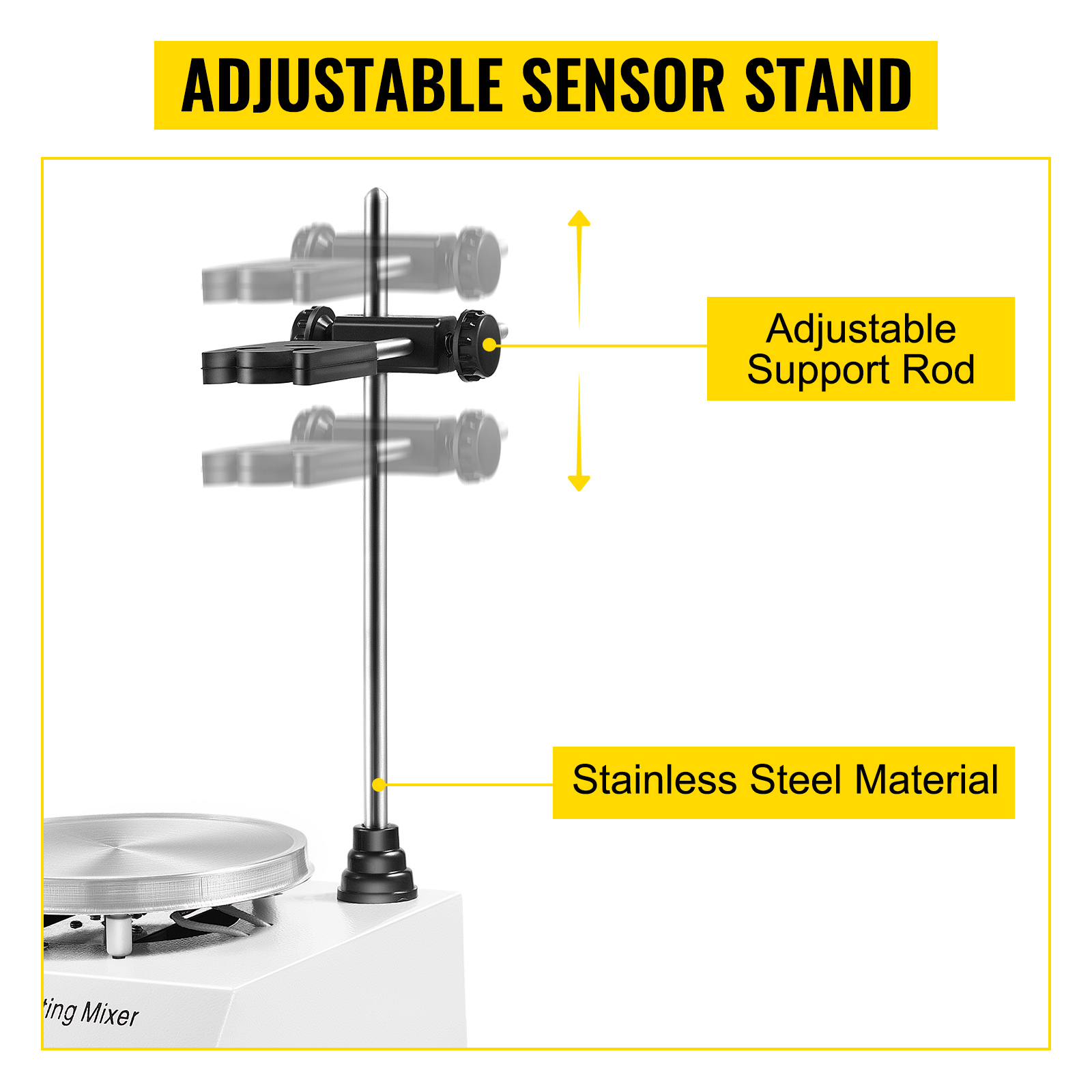adjustable sensor stand with stainless steel material for VEVOR magnetic stirrer hot plate.