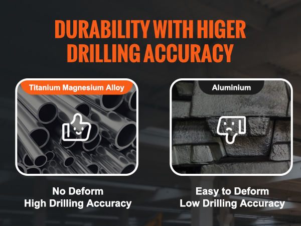 VEVOR magnetinio gręžimo, įrodančius aukšto patvarumo ir tiksli gręžimo su titano ir magnio lydinio.