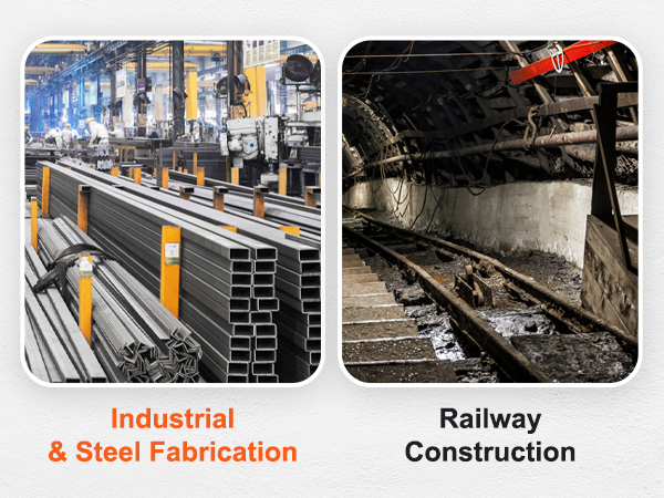 pramonės ir plieno gamybos ir geležinkelių statybos su VEVOR magnetinio gręžimo programas.