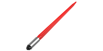 red VEVOR hay spear with metallic base and pointed end.