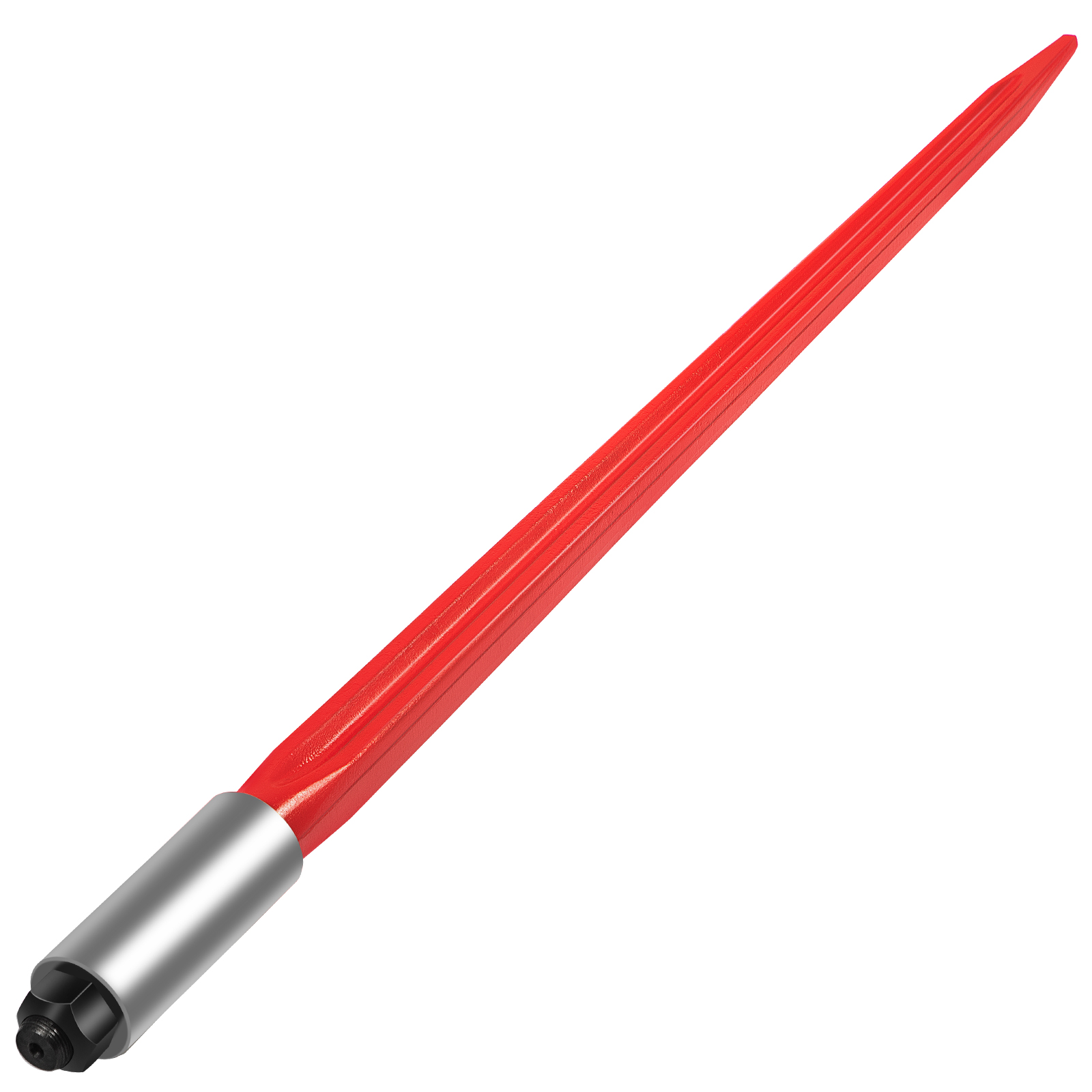 red VEVOR hay spear with a silver base and pointed tip for efficient hay handling.