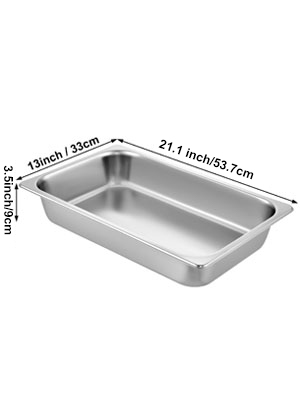 VEVOR tvaika galda pannas, 21,1 x 13 x 3,5 collas, nerūsējošā tērauda komerciālā panna.