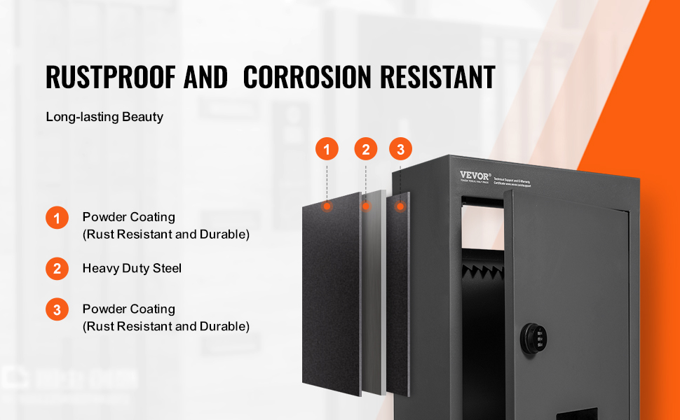 VEVOR through the wall drop box, rustproof and corrosion resistant, heavy-duty steel, powder coating.