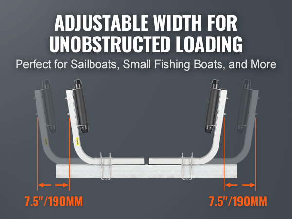 adjustable VEVOR marine trailer guides with 7.5" width for sailboats, small fishing boats, and more.