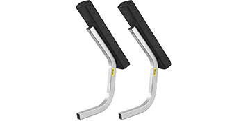 pair of VEVOR boat trailer guides with padded tops, designed to aid in boat alignment and protection.