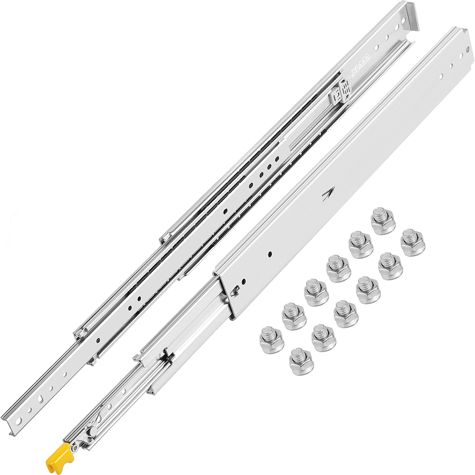 VEVOR heavy duty drawer slides with screws on a white background