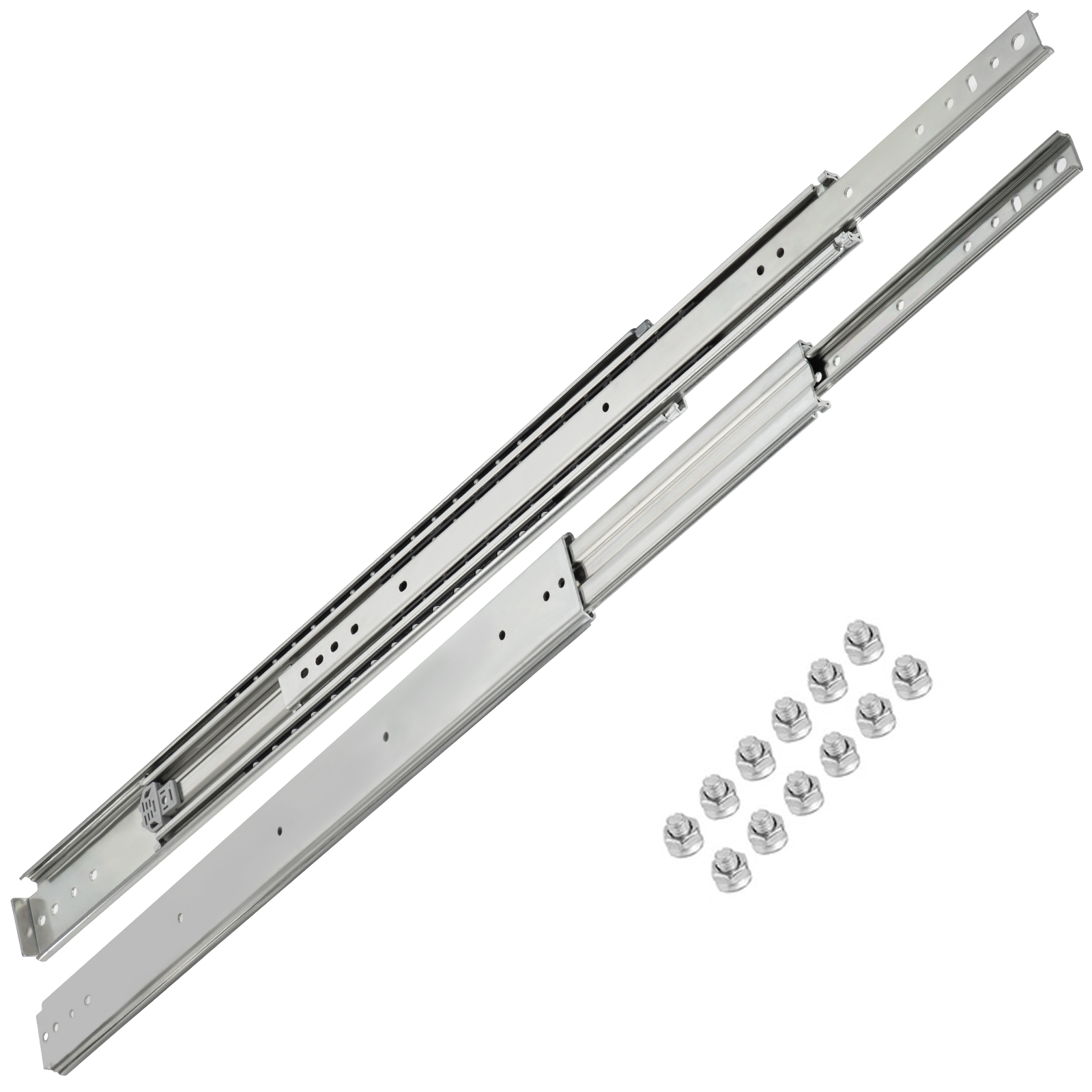 VEVOR drawer slides with mounting screws on white background.