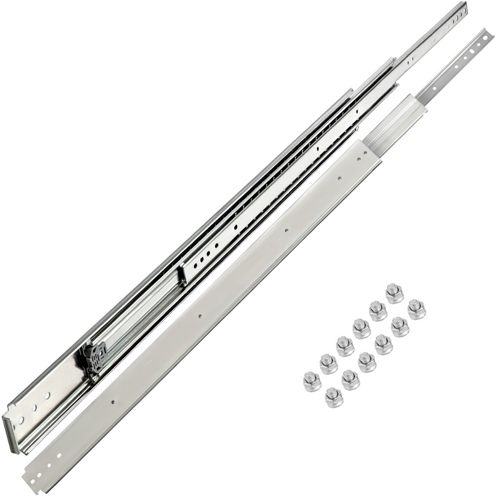 VEVOR drawer slides with mounting hardware, featuring ball-bearing mechanism.