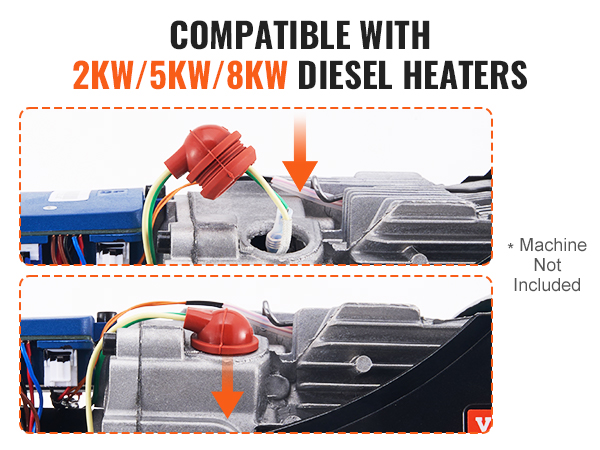 compatible with 2kw/5kw/8kw heaters, VEVOR diesel heater repair kit not included.