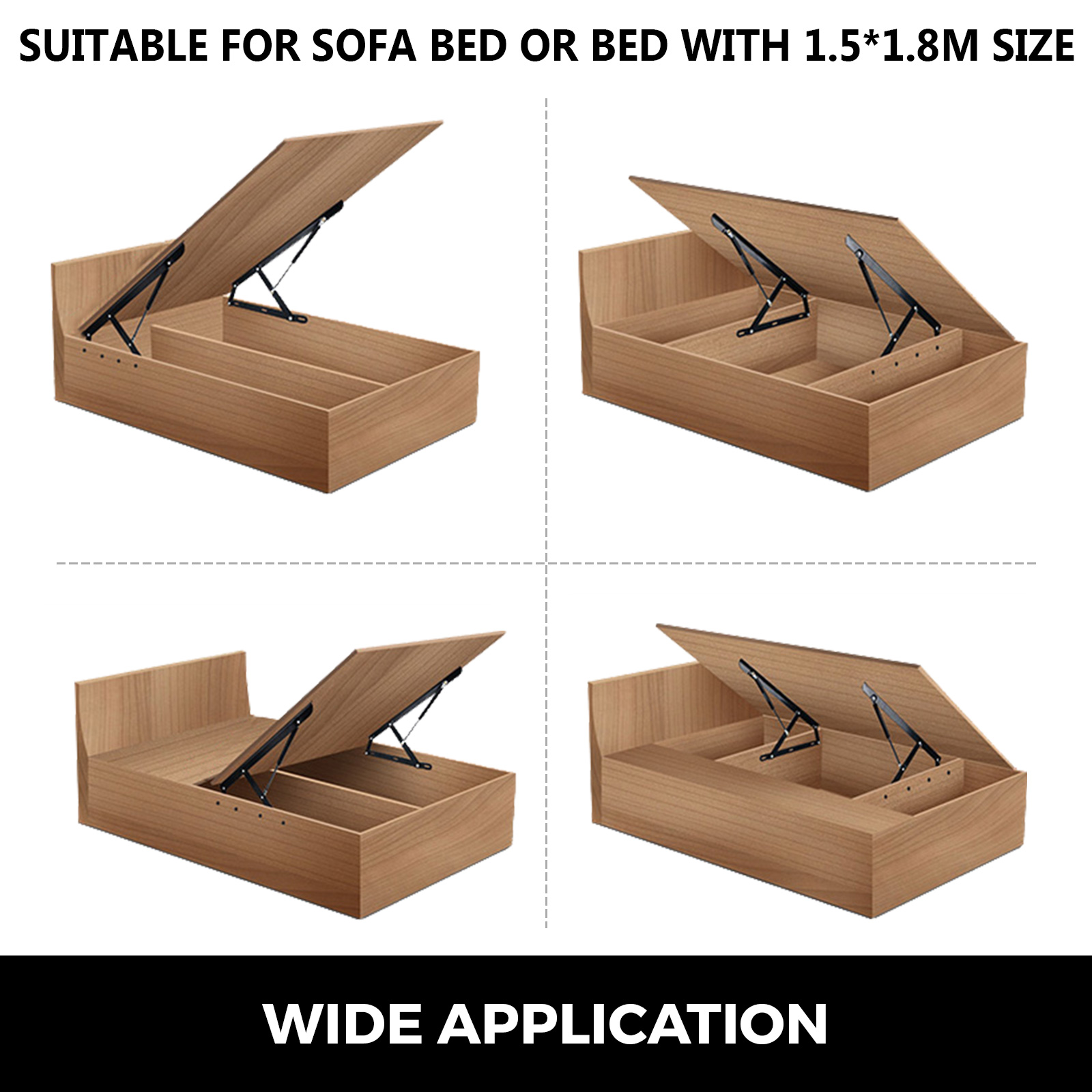 VEVOR bed lift mechanism for sofa beds, showcasing lifting storage compartments.