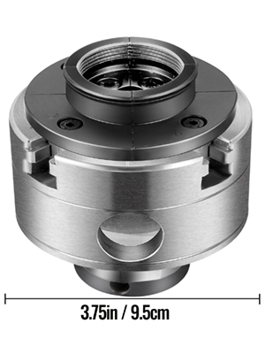 VEVOR wood lathe chuck, 3.75in diameter, 9.5cm measurement included.