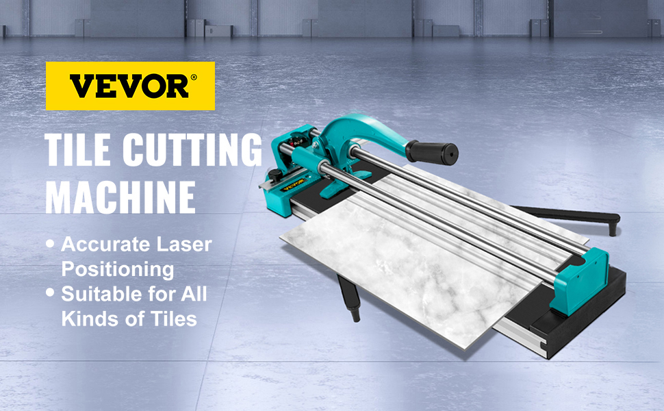 VEVOR tile cutter with laser positioning for precise cuts on any tile type.