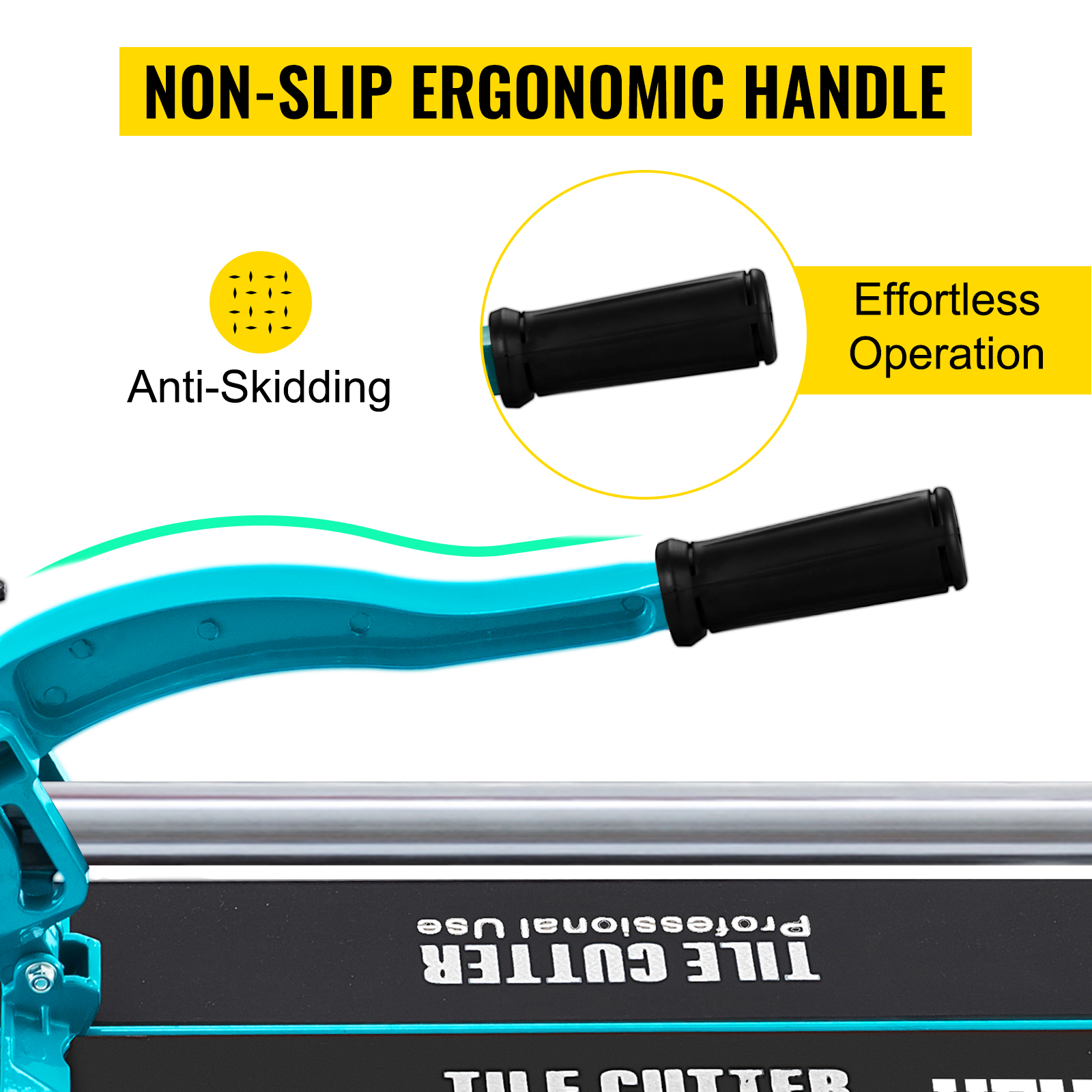 VEVOR tile cutter with non-slip ergonomic handle for effortless operation.