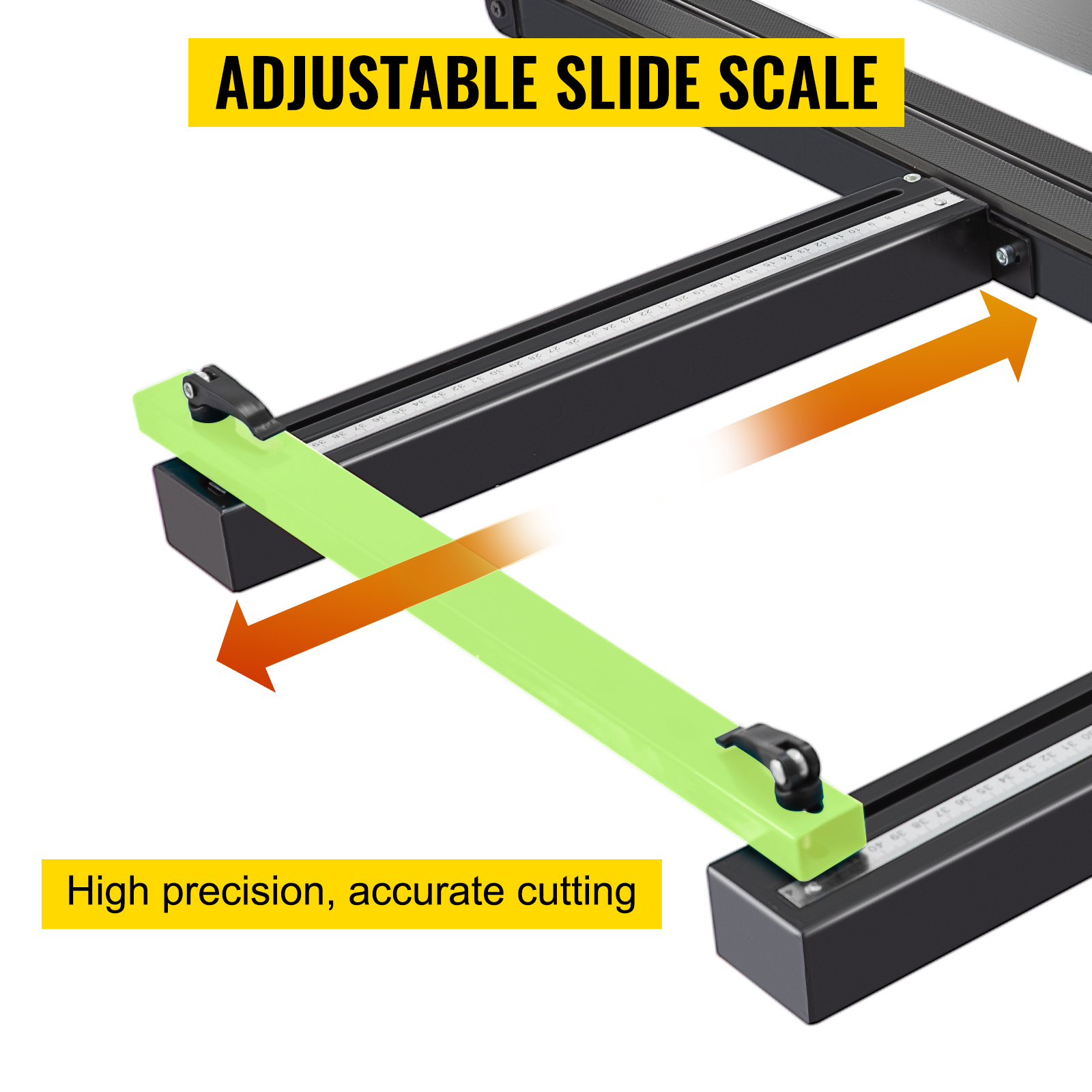 VEVOR tile cutter adjustable slide scale for high precision, accurate cutting.