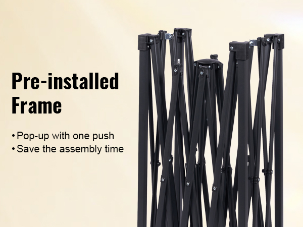 pre-installed frame of VEVOR pop up greenhouse, saving assembly time with a push-pop mechanism.