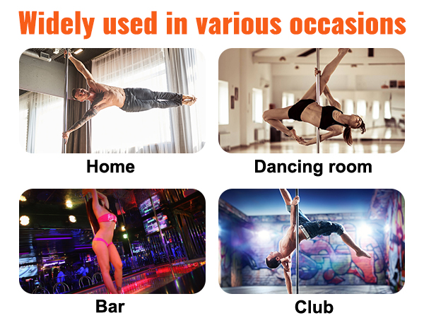 VEVOR professional dancing pole, versatile for fitness, balance, strength, and weight loss at home or clubs.