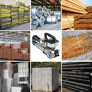 VEVOR pneumatic strapping tool for packaging wood, metal, boxes, pipes, and more.