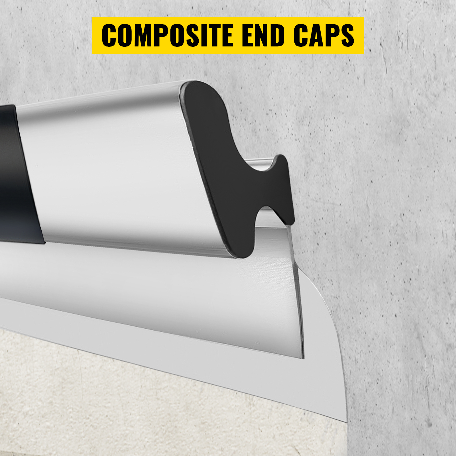 VEVOR skimming blade set with composite end caps against a concrete background.