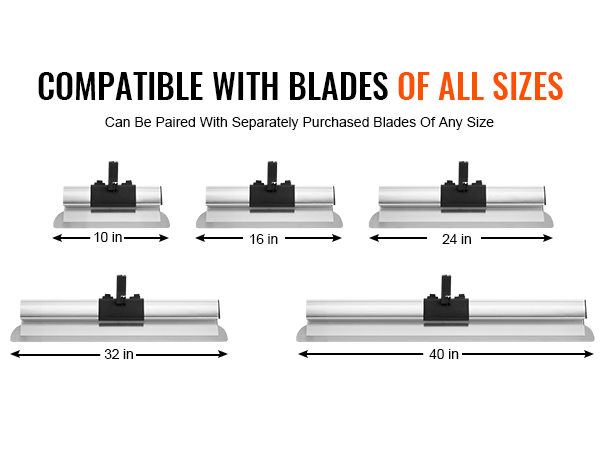 VEVOR drywall skimming kit with blades from 10 to 40 inches shown for compatibility of all sizes.