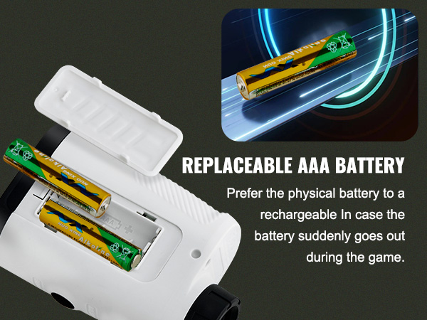 replaceable aaa battery compartment in VEVOR golf rangefinder, highlighting easy battery access.