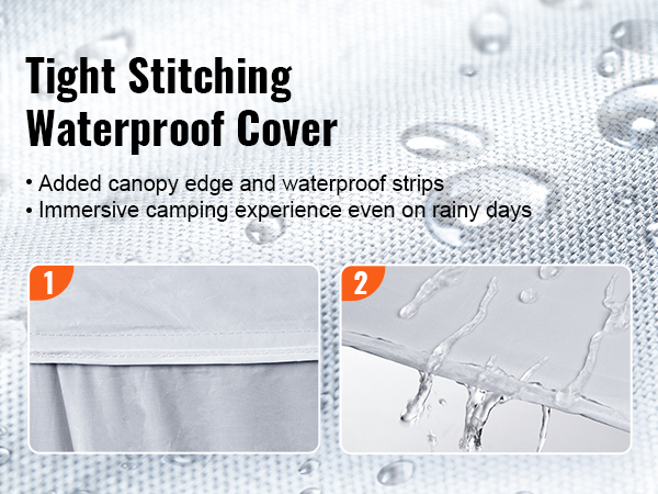 плотный сшитый водонепроницаемый чехол с добавленной кромкой и полосками для навеса VEVOR pop up, идеально подходящий для дождливых дней.