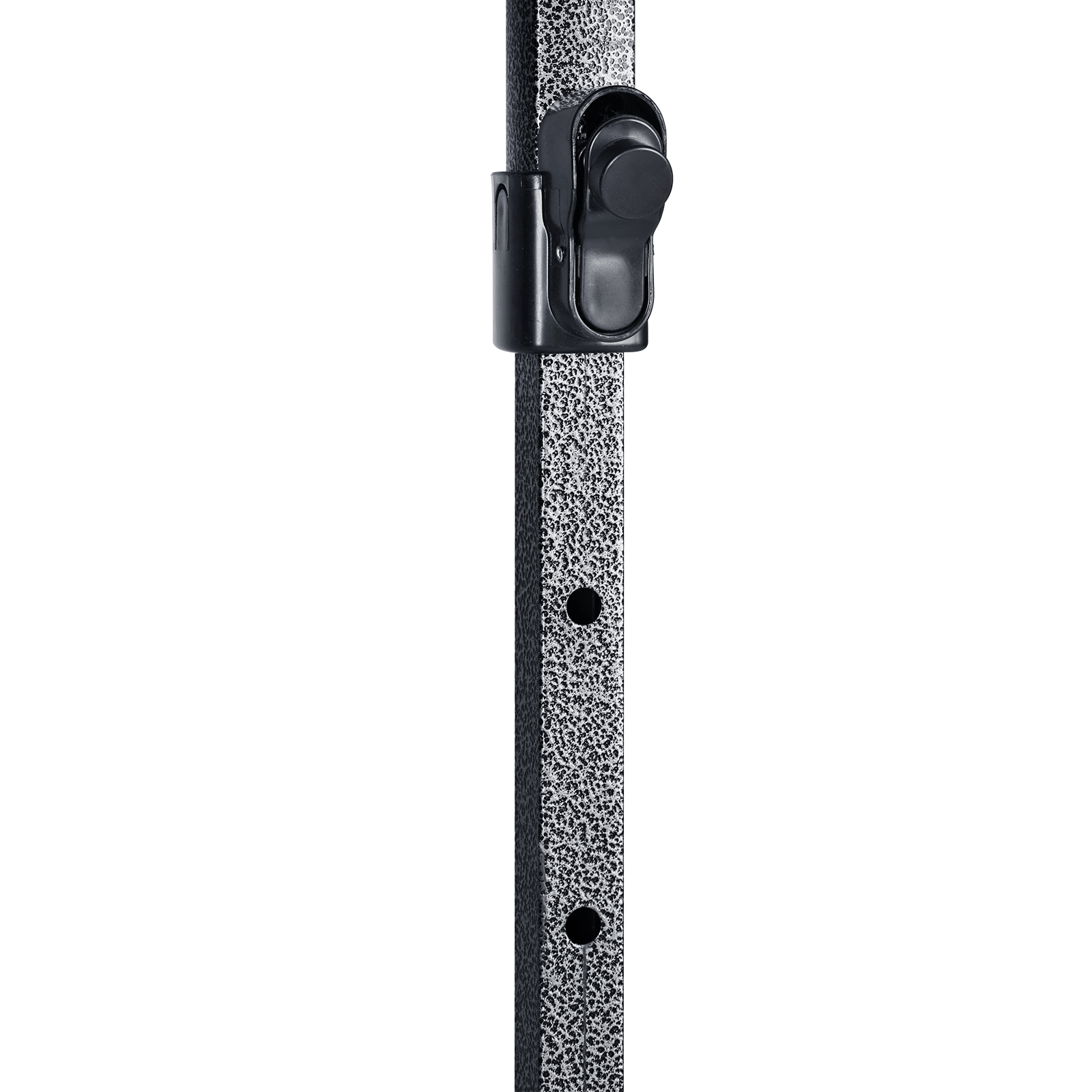 sturdy leg with adjustable clamp of VEVOR pop up canopy in black and gray colors.