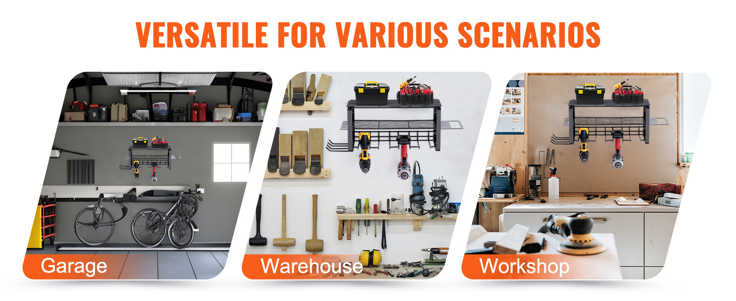 VEVOR power tool organizer in garage, warehouse, and workshop for versatile storage solutions.