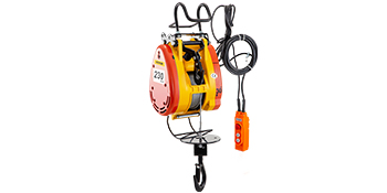 VEVOR electric chain hoist with hook, control panel, and hanging cables.