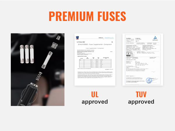 предохранители премиум-класса с одобрением ul и tuv наряду с компонентами предохранителя и электрического устройства.