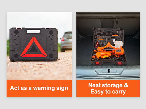 Домкрат для электромобиля VEVOR с футляром для предупреждающей надписи и багажником для удобной переноски