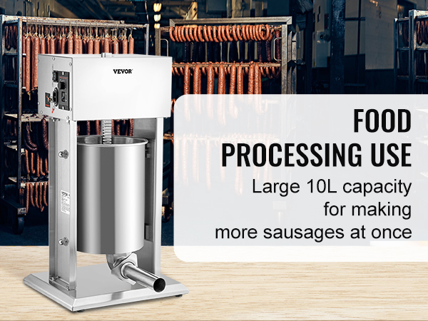 VEVOR electric sausage stuffer with 10l capacity for efficient food processing.
