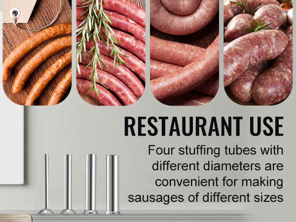 VEVOR elektrilised vorst reklaamiklipp nelja täidis torud teha erineva suurusega vorstid. ideaalne restoranides.