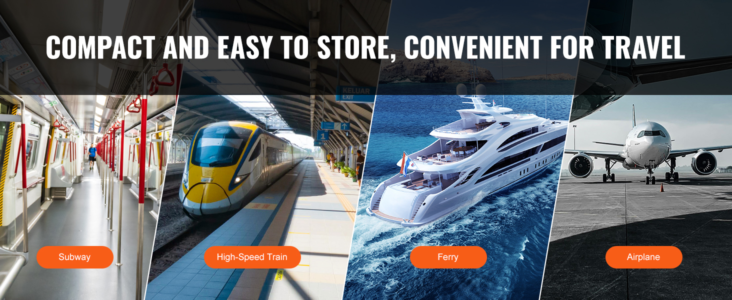 compact and easy-to-store VEVOR electric wheelchair for subway, high-speed train, ferry, and airplane travel.