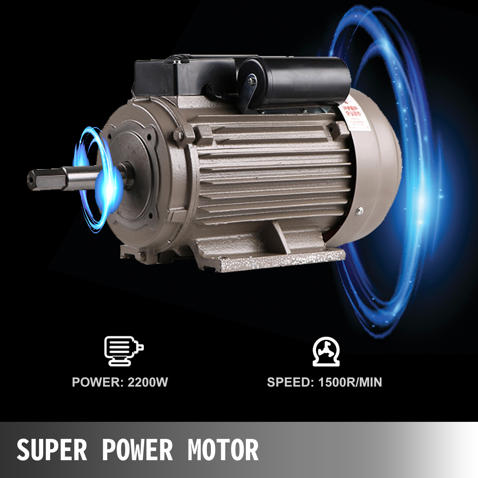 VEVOR grain grinder motor, 2200w power, 1500r/min speed, super power motor.