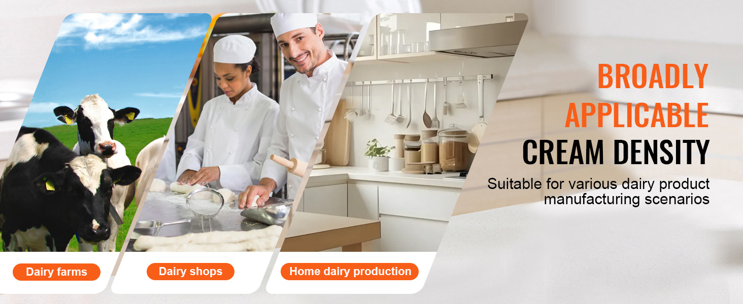 dairy farms, dairy shops, and home dairy production utilizing VEVOR milk cream separator.