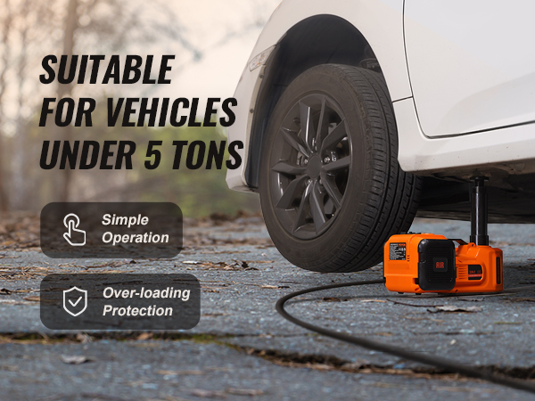 VEVOR elektriauto jack tõste-valge, sõiduki metsa tee, sobivad autodele alla 5 tonni.