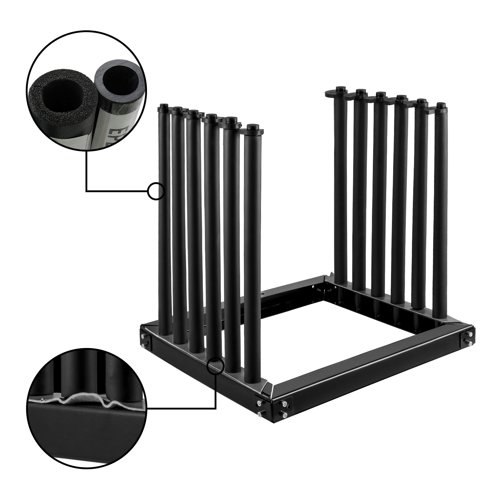 VEVOR windshield rack with foam-padded metal posts and reinforced corners.