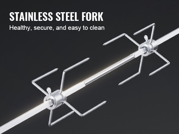 stainless steel fork for VEVOR grill rotisserie kit, healthy, secure, and easy to clean.