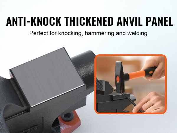 антидетонационная утолщенная панель наковальни из верстачных тисков VEVOR, идеально подходящая для выбивания ударов молотком и сварки.