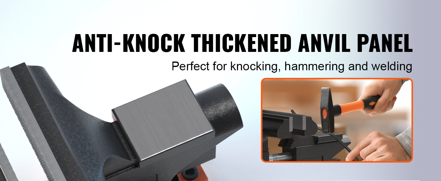антидетонационная утолщенная панель наковальни из верстачных тисков VEVOR, идеально подходящая для выбивания ударов молотком и сварки.