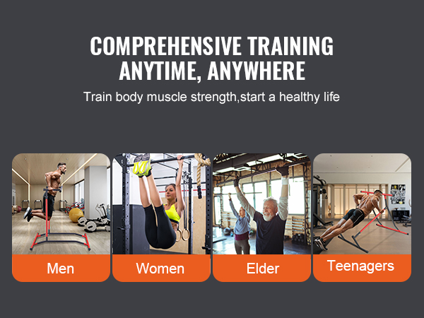 comprehensive training for men, women, elders, and teenagers with VEVOR power tower to build muscle strength.