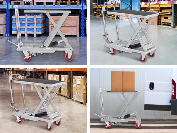 VEVOR hydraulic lift table in supermarkets, factories, workshops, and warehouses.