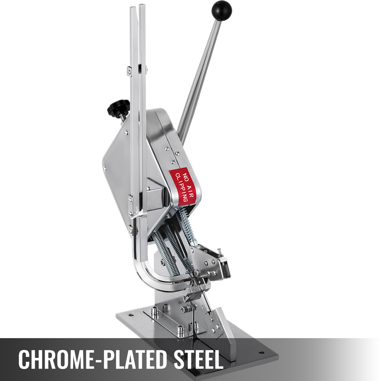 VEVOR sausage clipper machine in chrome-plated steel with lever handle.