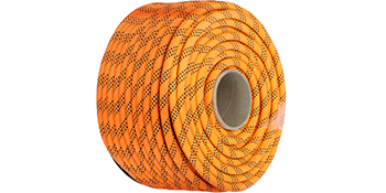 orange roll of VEVOR double braid polyester rope with black accents.