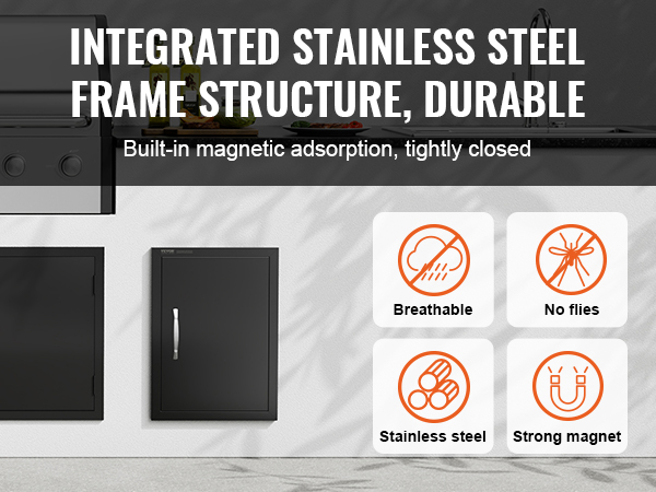 integrated stainless steel frame structure, built-in magnetic adsorption, tightly closed, no flies.