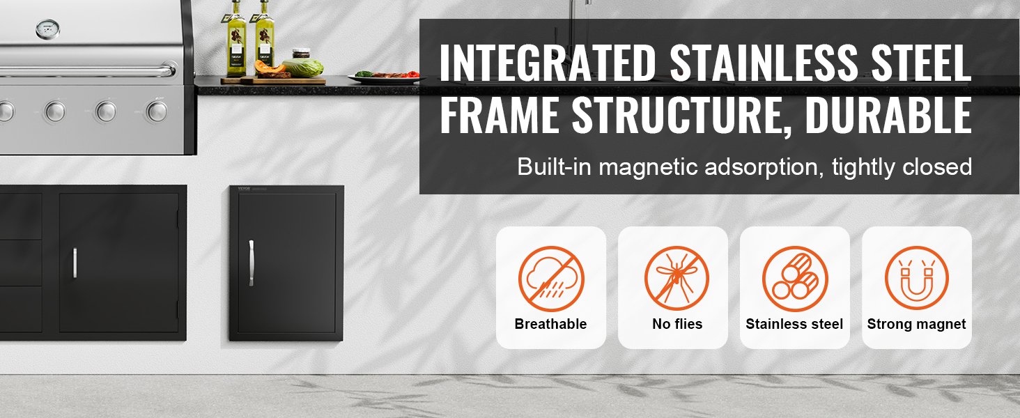 integrated stainless steel frame structure, built-in magnetic adsorption, tightly closed, no flies.