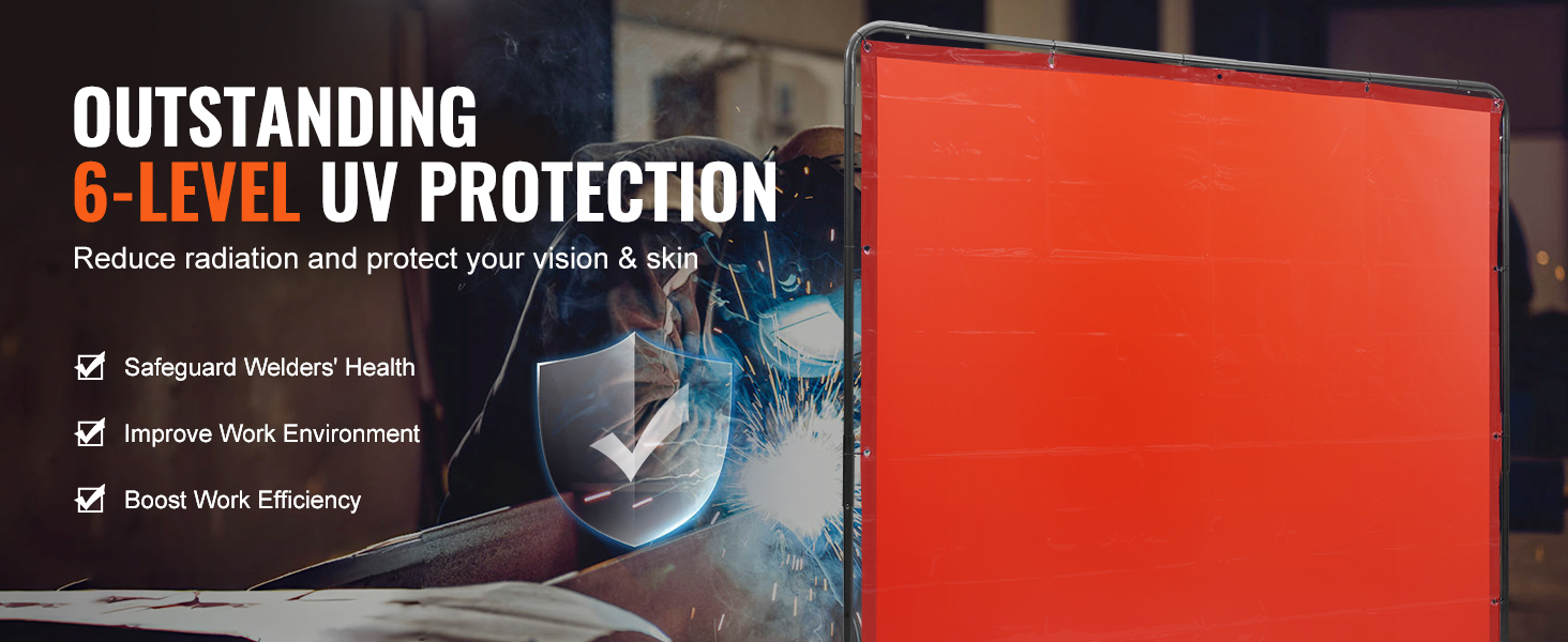 outstanding 6-level uv protection, safeguard welders' health, improve work environment, boost efficiency.