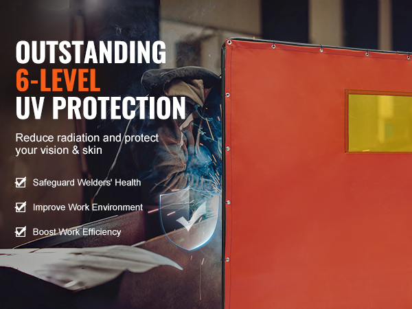 outstanding 6-level uv protection, safeguard welders' health with VEVOR welding screen.